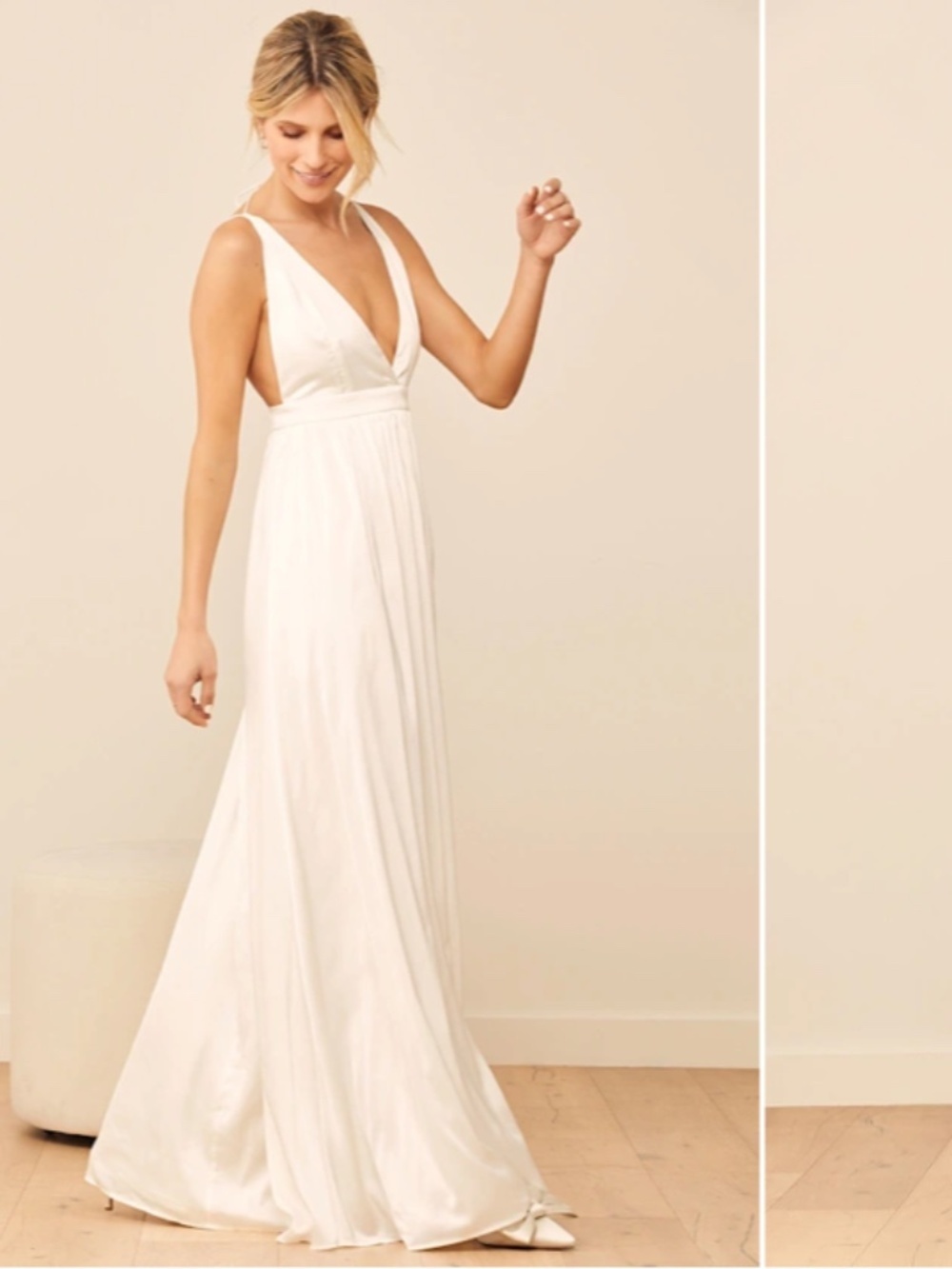 LULU's Elegant Minimalist Bridal Wedding Chic Modern Sexy Sophisticated Satin